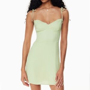 NWT Wilfred Sage Green Fable Sweetheart Bustier Mini Dress | Size 8